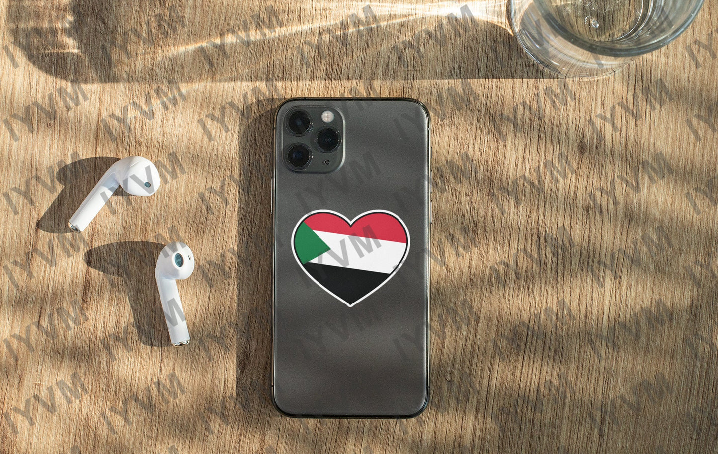 Sudan Flag Heart Sticker Decal / Republic of the Sudan / North Sudan / Khartoum / Omdurman / Sudanese