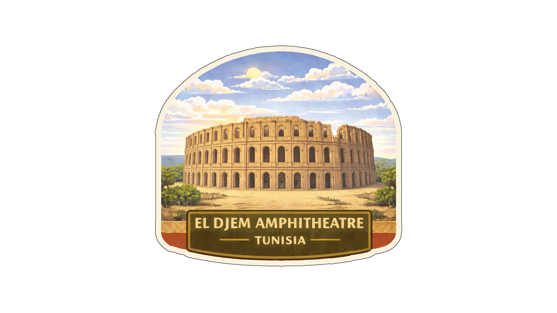 the ancient amphitheater in Tunis, Tunisia.