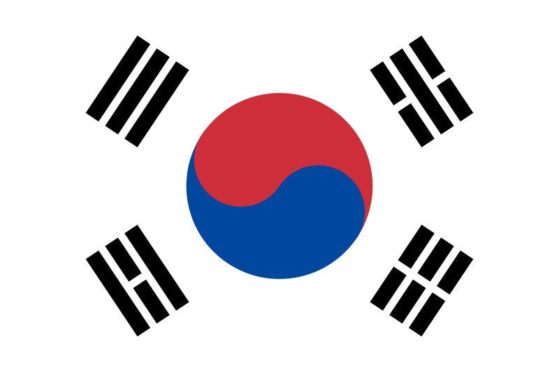 South Korea Flag Iron On Heat Transfer Vinyl HTV / Republic of Korea / Seoul / Korean