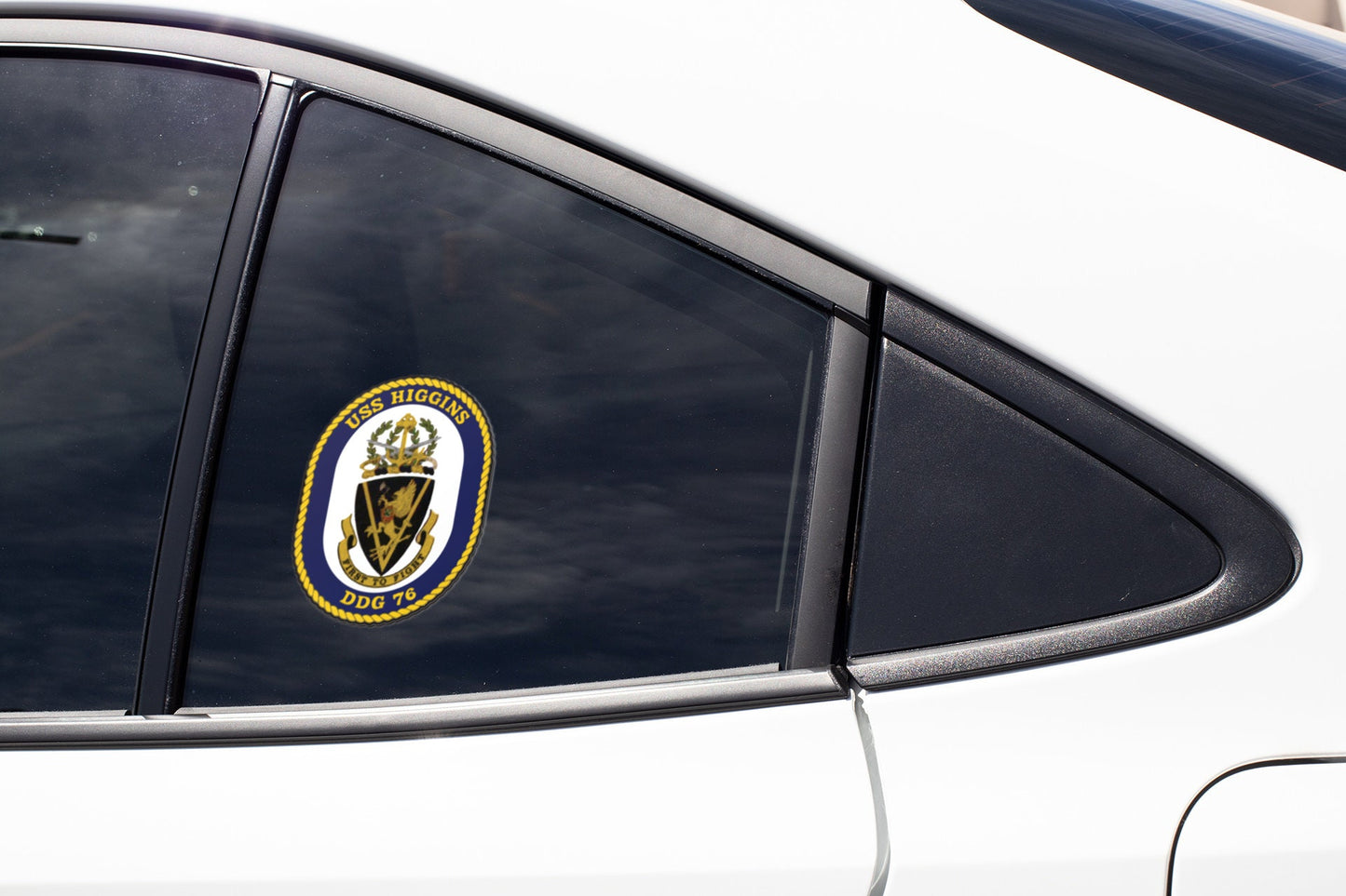 USS Higgins DDG-76 Badge Sticker Decal Arleigh Burke Class Destroyer Car Sticker Bumper Sticker for Car Emblem
