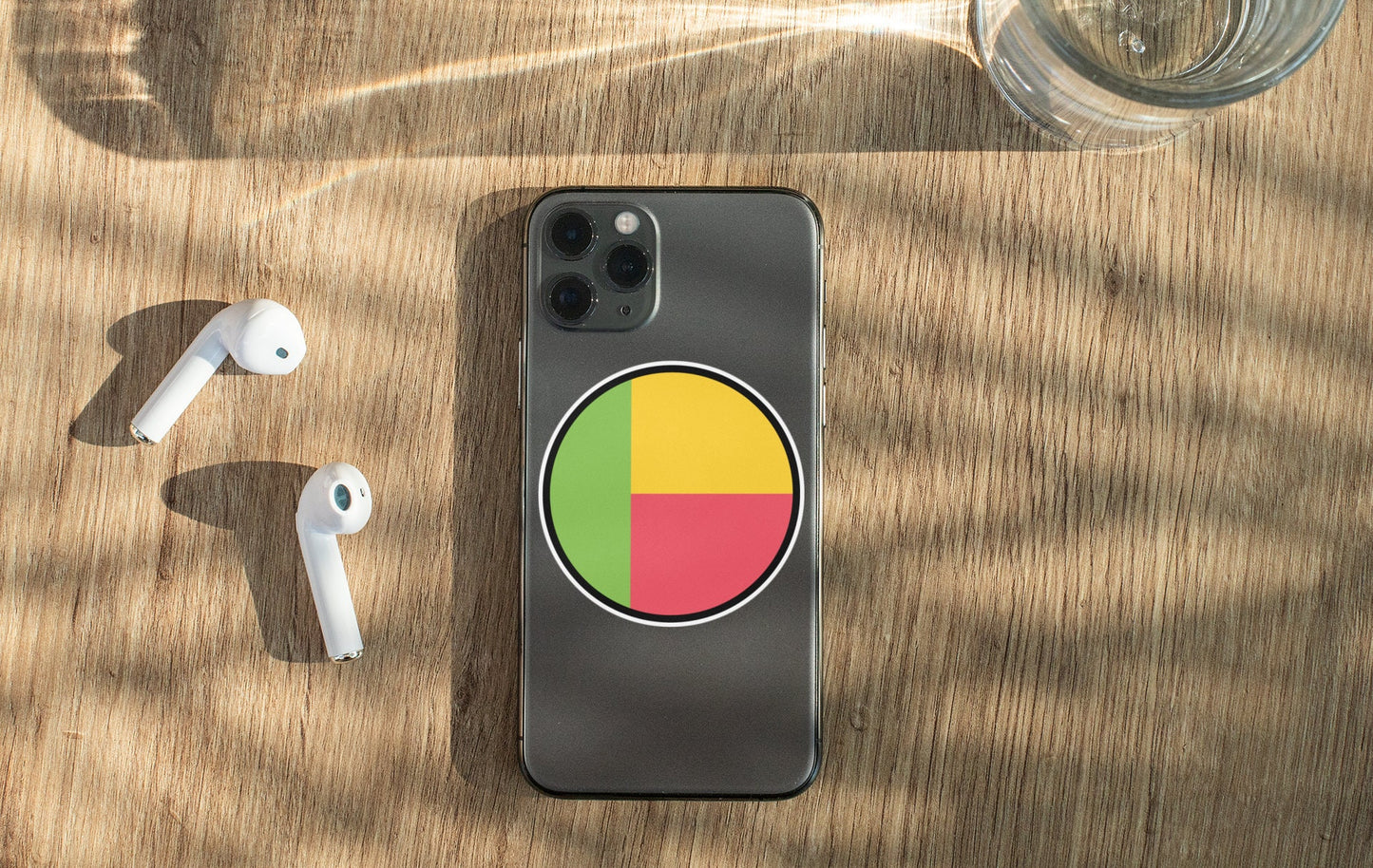 Benin Flag Circle Sticker Decal