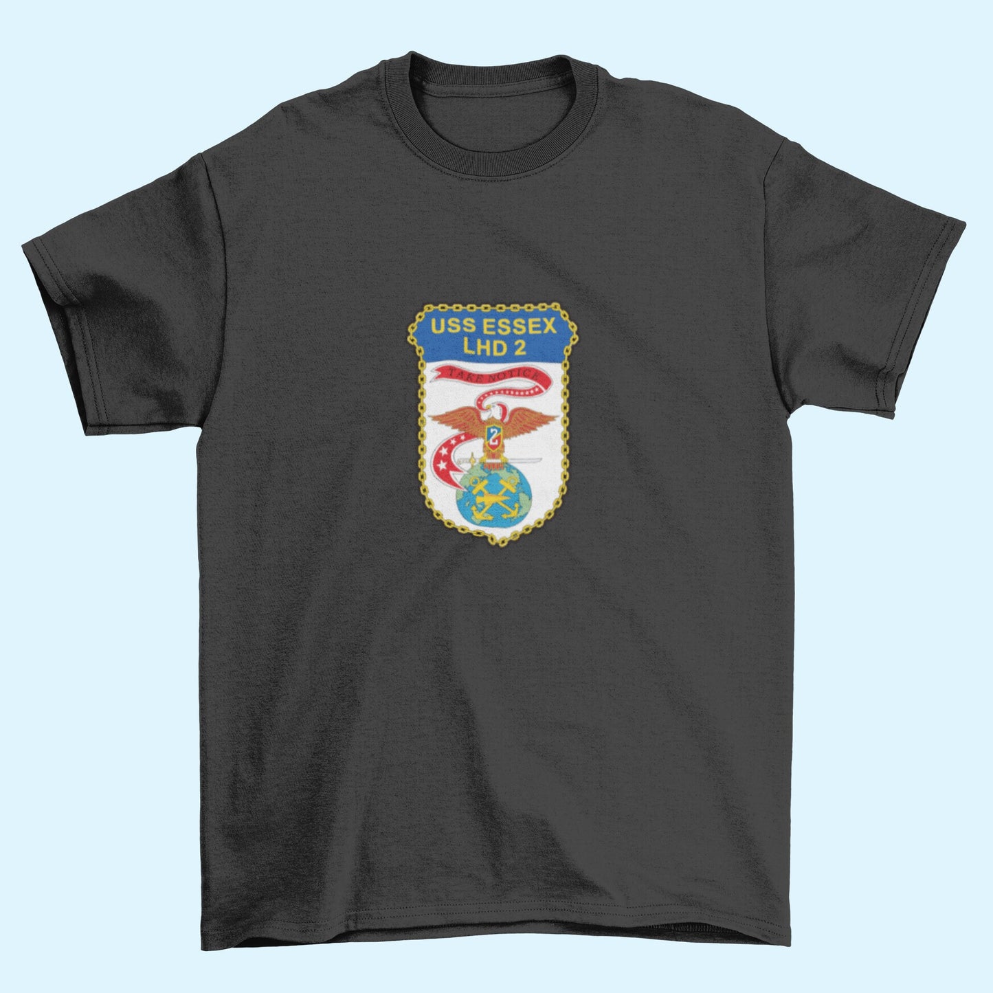 USS Essex LHD-2 Badge Iron On Heat Transfer Vinyl HTV Wasp Class Amphibious Assault Ship
