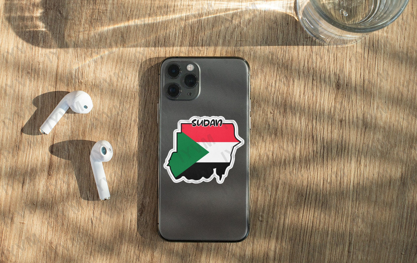 Sudan Map Flag Sticker Decal / Republic of the Sudan / North Sudan / Khartoum / Omdurman / Sudanese