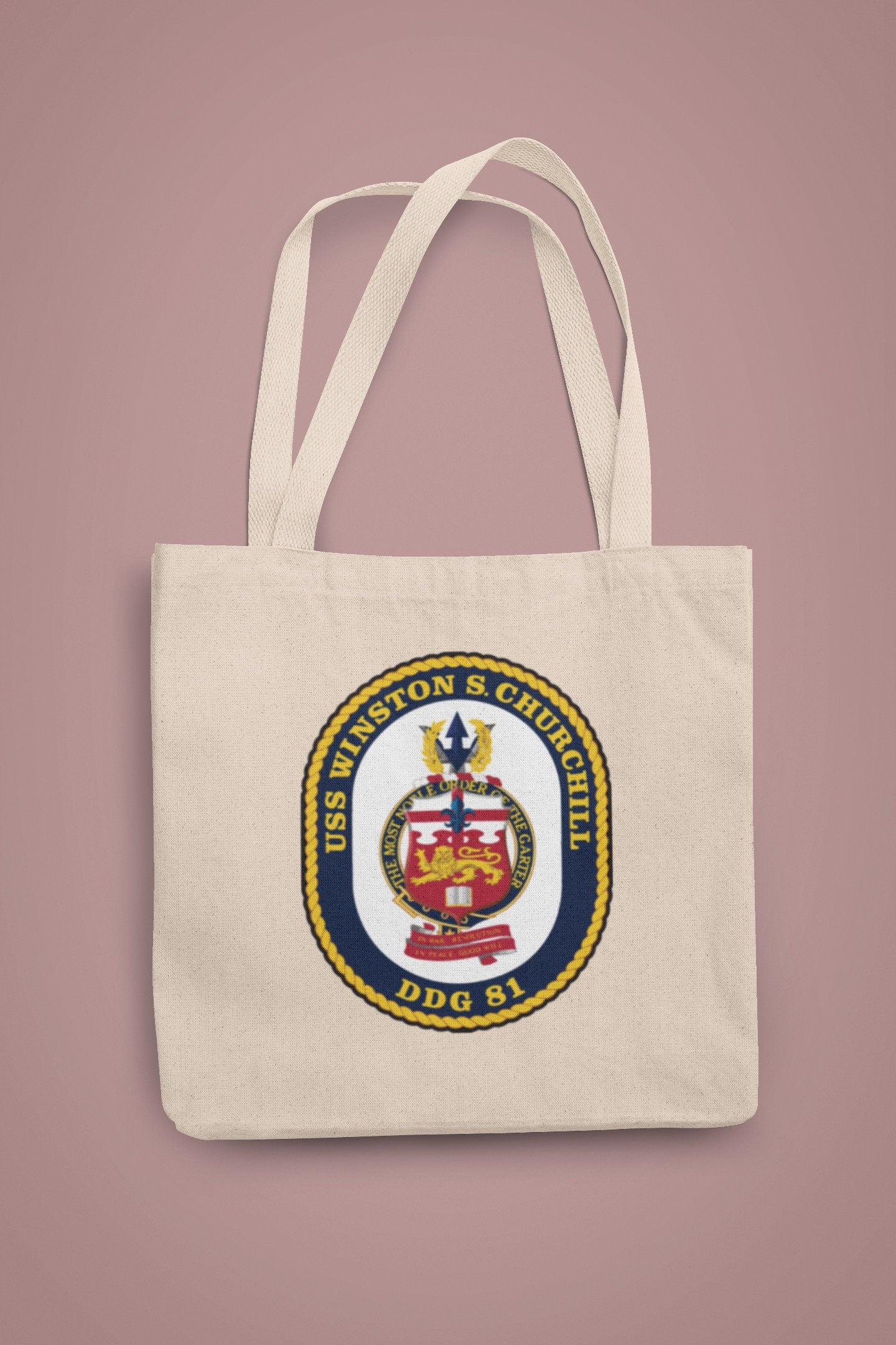 USS Winston S. Churchill DDG-81 Badge Iron On Heat Transfer Vinyl HTV Arleigh Burke Class Destroyer