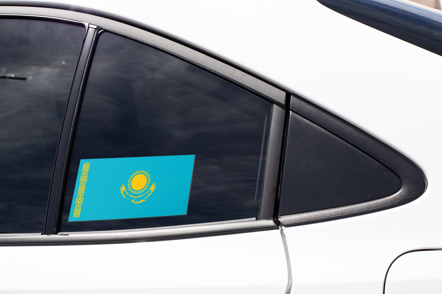 Kazakhstan Flag Sticker Decal / Republic of Kazakhstan / Қазақстан Республикасы / Nur-Sultan / Kazakh / Kazakhstani