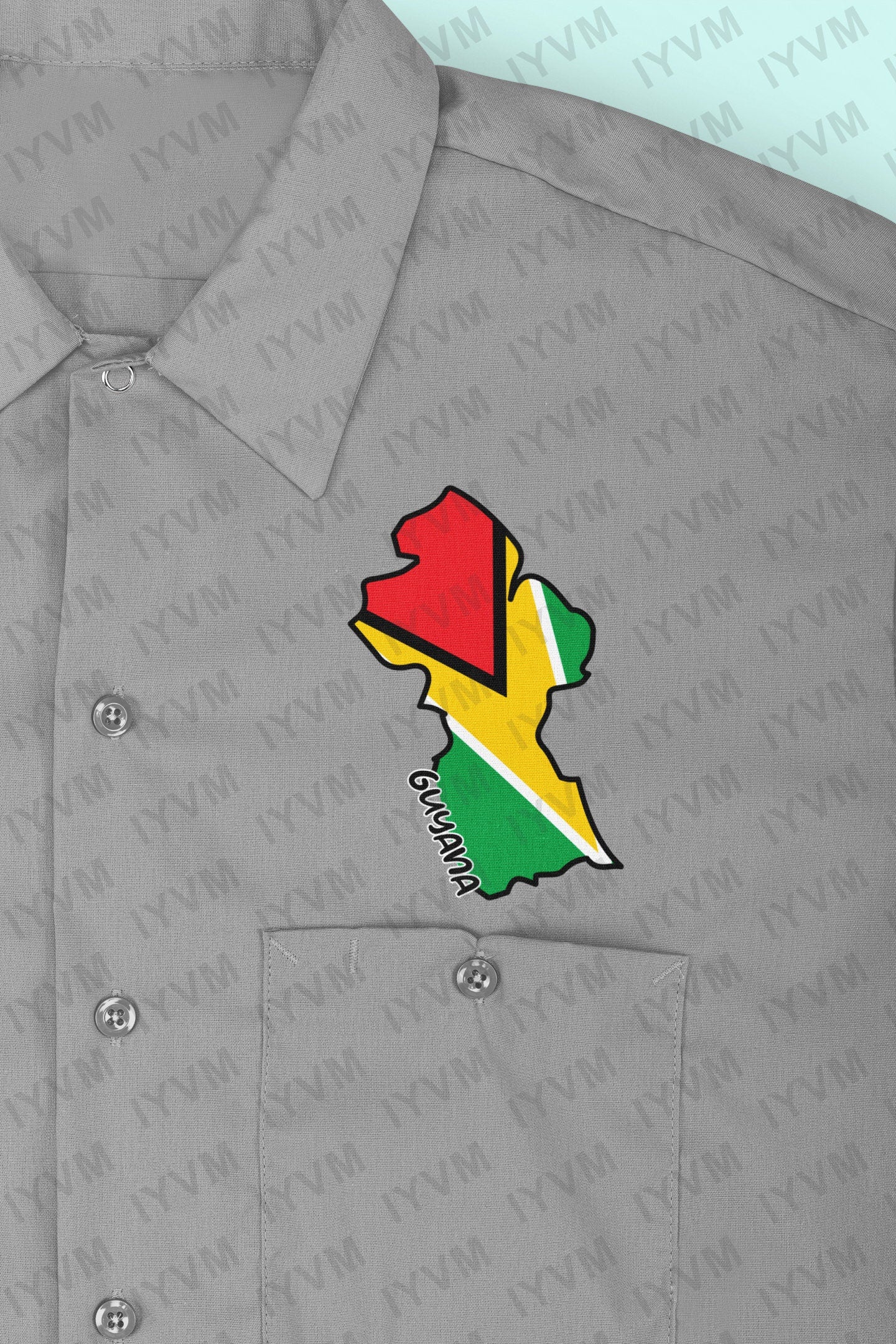 Guyana Map Iron On Heat Transfer Vinyl HTV / Co‑operative Republic of Guyana / One People, One Nation, One Destiny / Georgetown / Guyanese