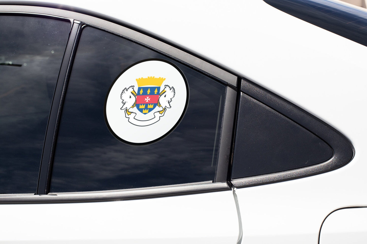 Saint Barthélemy Flag Circle Sticker Decal