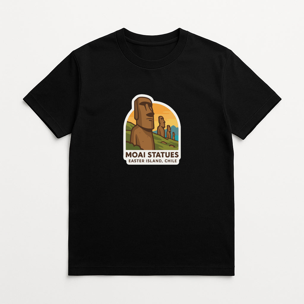 Moai Statues, Easter Island Chile Iron On Heat Transfer Vinyl HTV Symbolic