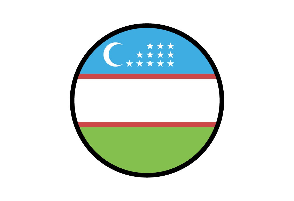 Uzbekistan Flag Circle Sticker Decal