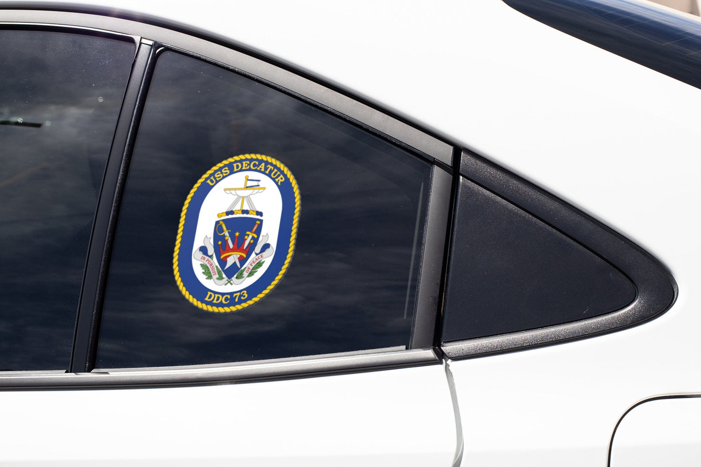 USS Decatur DDG-73 Badge Sticker Decal Arleigh Burke Class Destroyer Car Sticker Bumper Sticker for Car Emblem