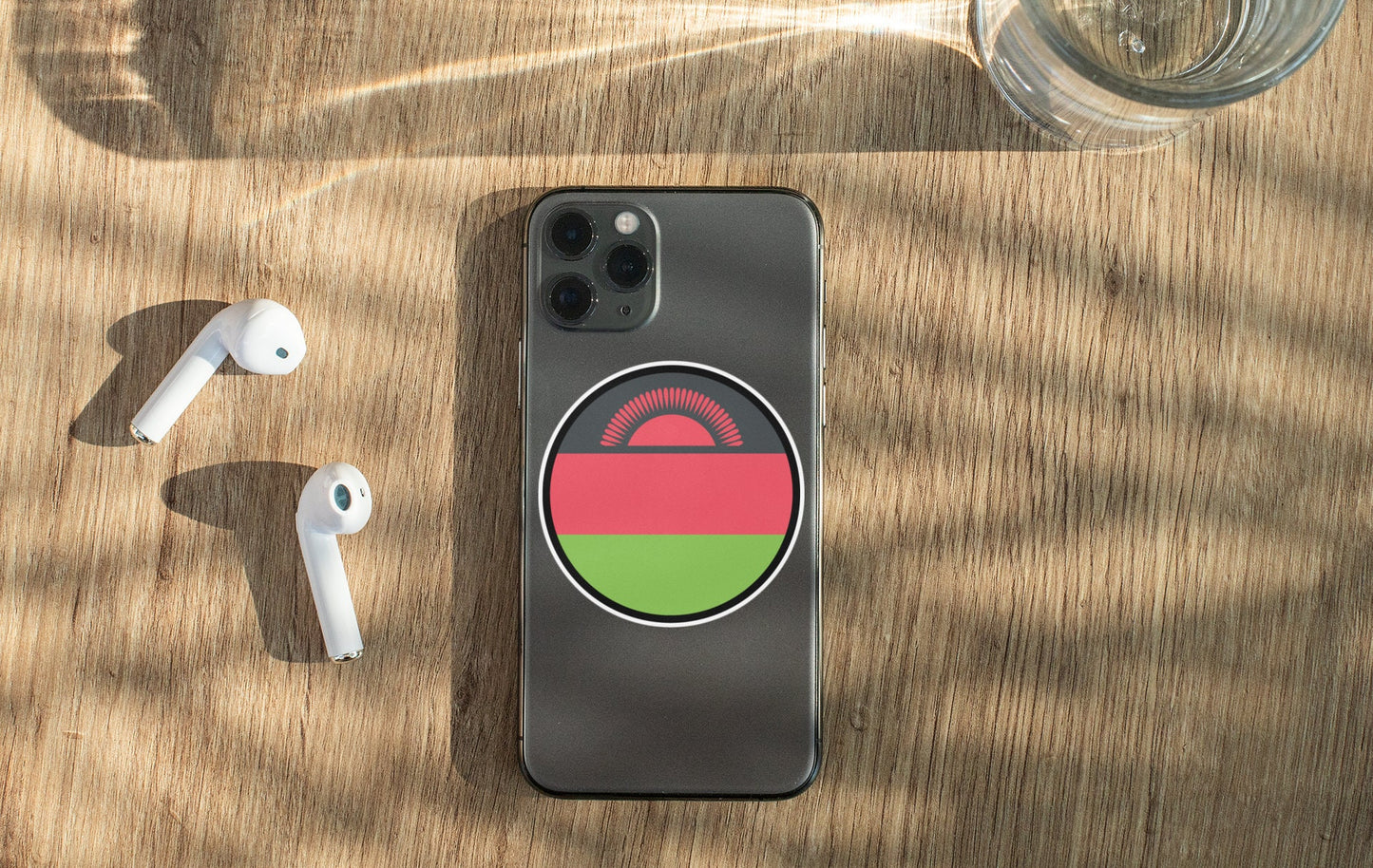 Malawi Flag Circle Sticker Decal