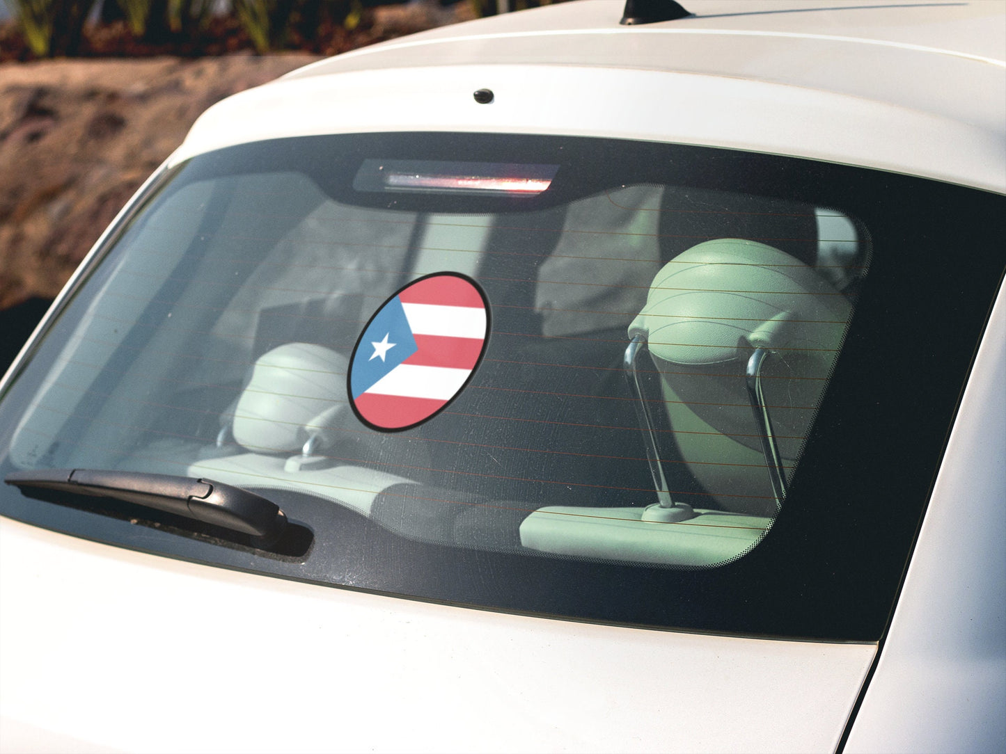 Puerto Rico Flag Circle Sticker Decal