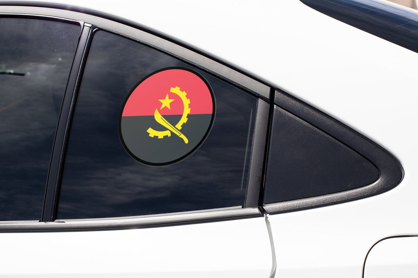 Angola Flag Circle Sticker Decal