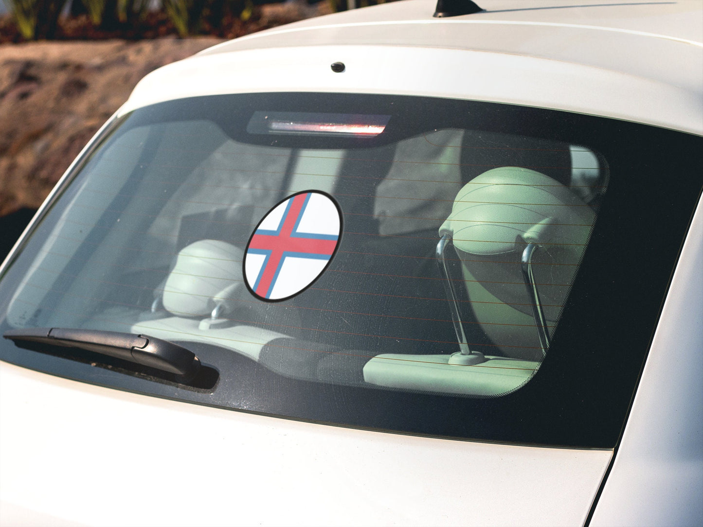 Faroe Islands Flag Circle Sticker Decal
