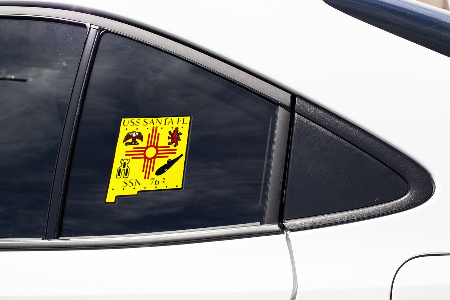 USS Santa Fe SSN-763 Badge Sticker Decal Los Angeles Class Attack submarine Car Sticker Bumper Sticker for Car Emblem
