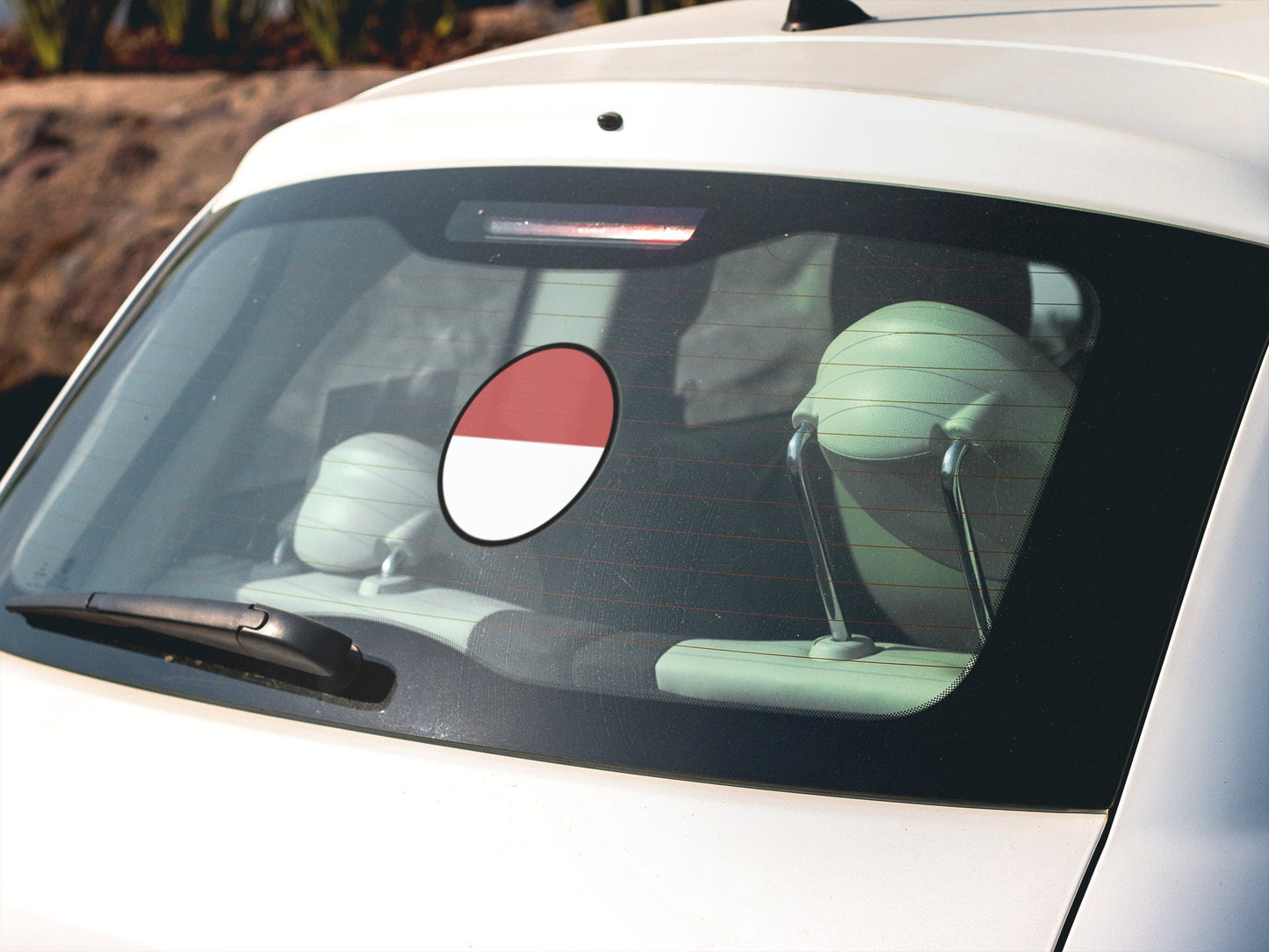 Monaco Flag Circle Sticker Decal
