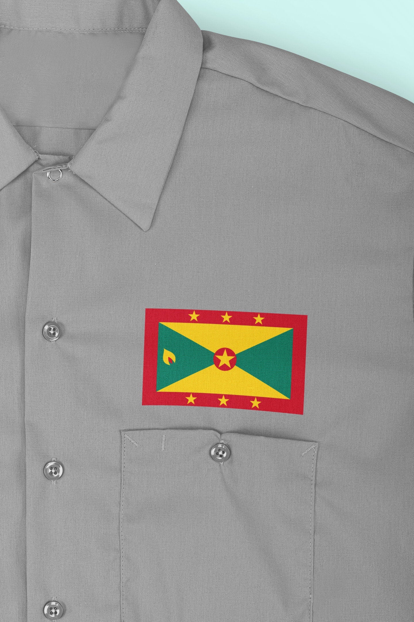 Grenada Flag Iron On Heat Transfer Vinyl HTV Gwenad Grenadian Creole French Ever Conscious of God We Aspire, Build and Advance as One People