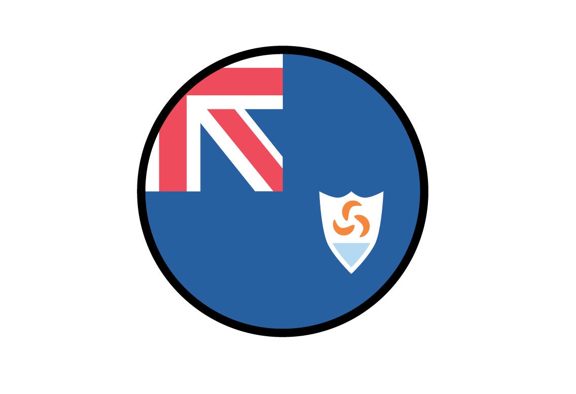 Anguilla Flag Circle Sticker Decal