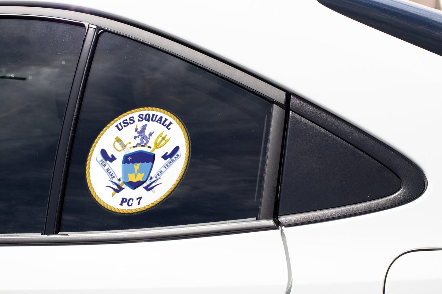 USS Squall PC-7 Badge Sticker Decal Cyclone Class Patrol boat Car Sticker Bumper Sticker for Car Emblem
