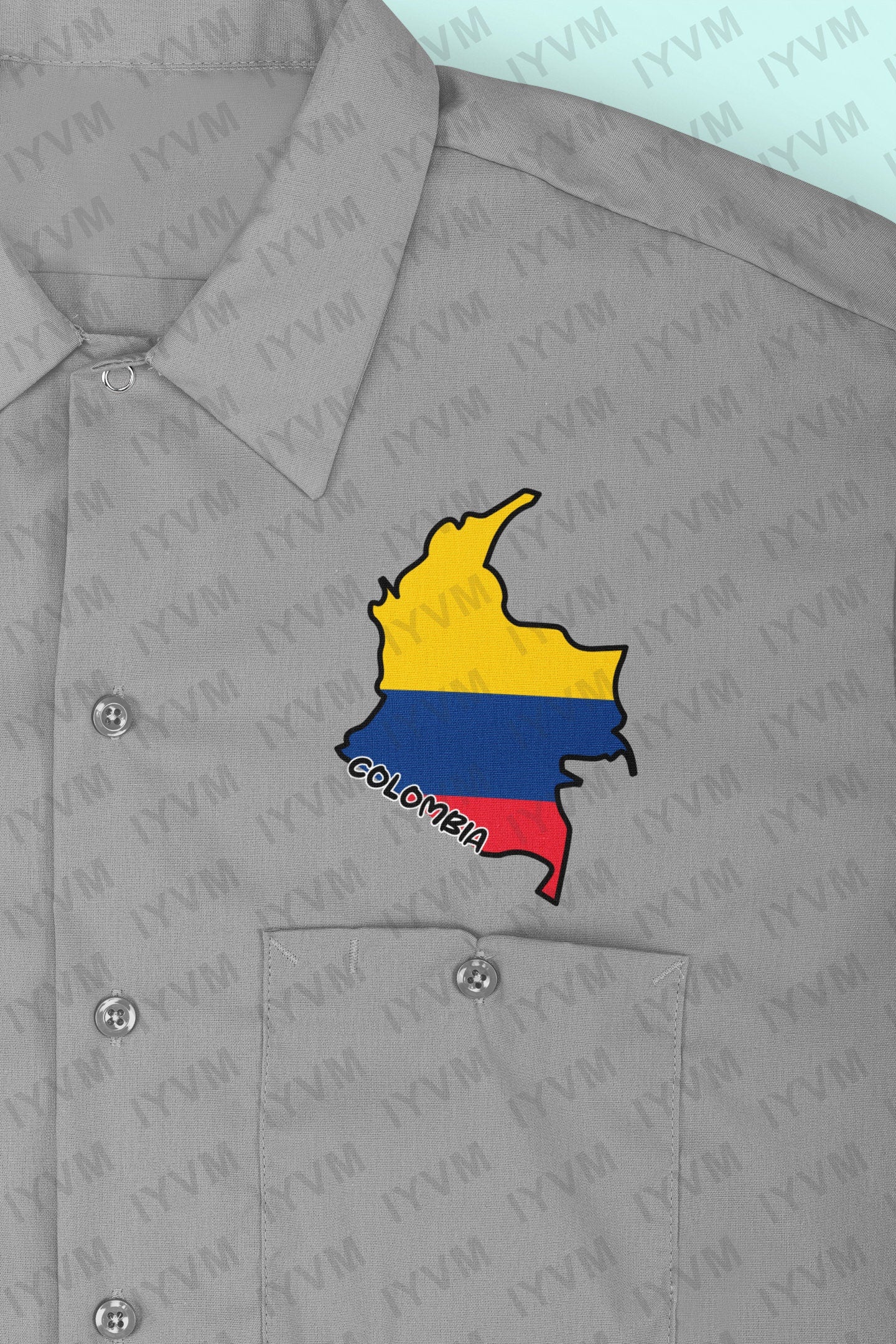 Colombia Map Iron On Heat Transfer Vinyl HTV / Republic of Colombia / Libertad y Orden / Bogotá / Colombian