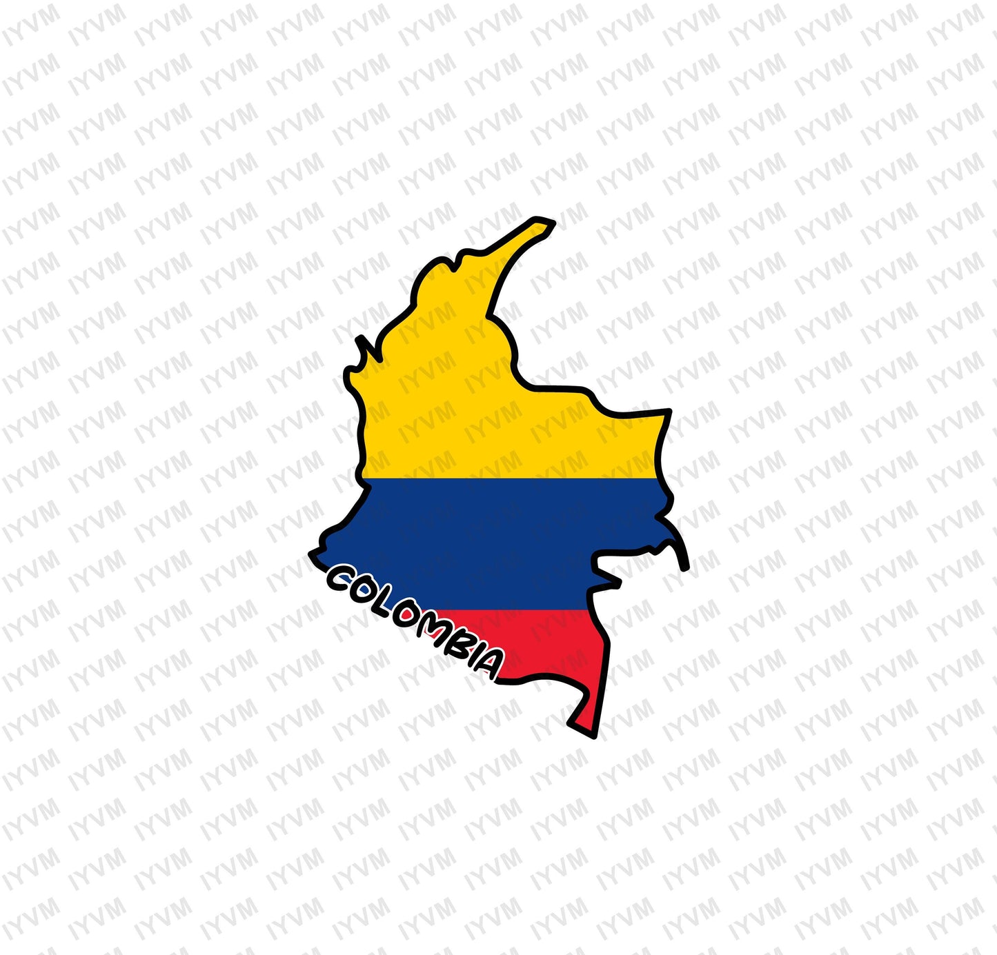 Colombia Map Iron On Heat Transfer Vinyl HTV / Republic of Colombia / Libertad y Orden / Bogotá / Colombian