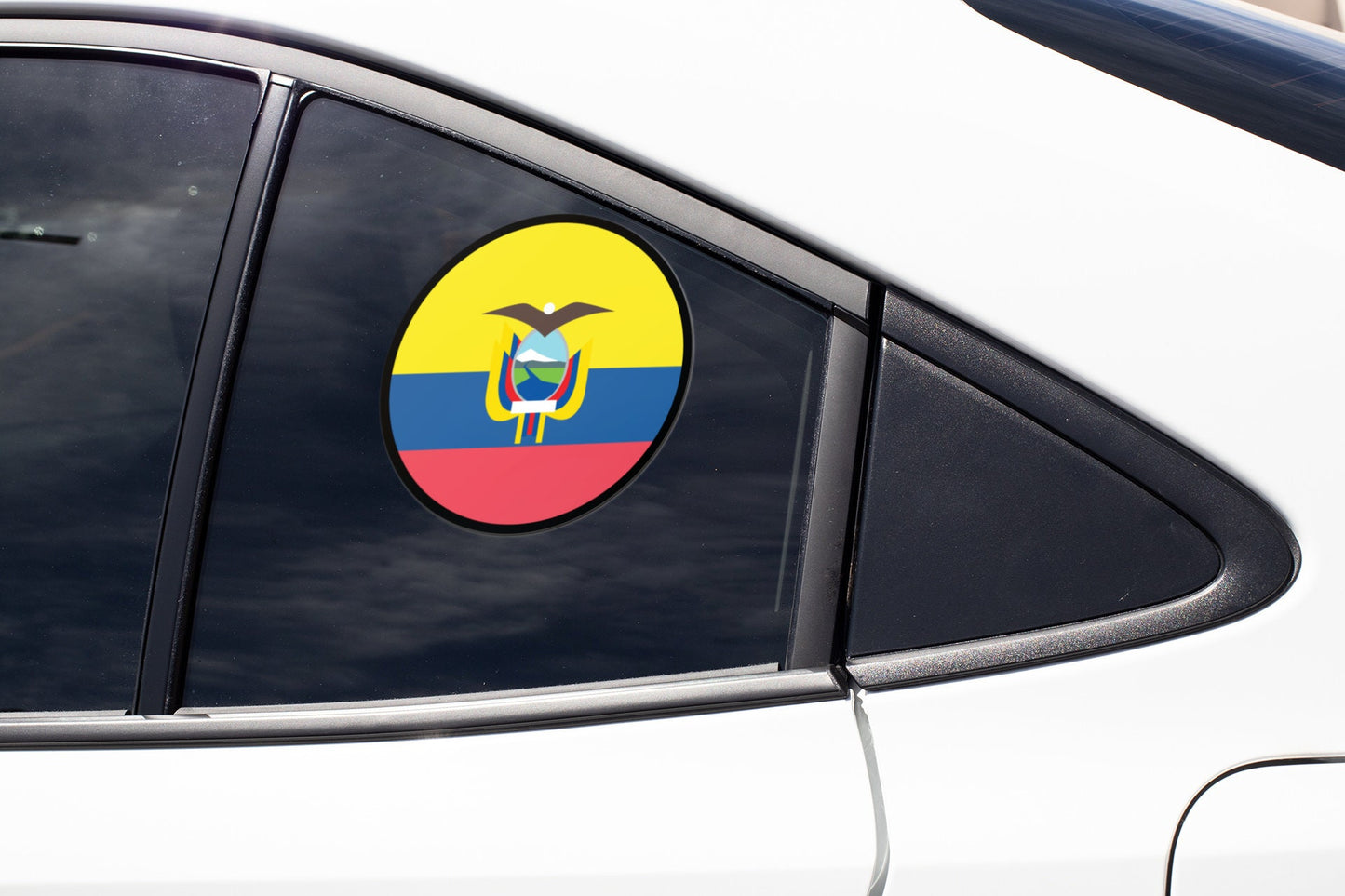 Ecuador Flag Circle Sticker Decal
