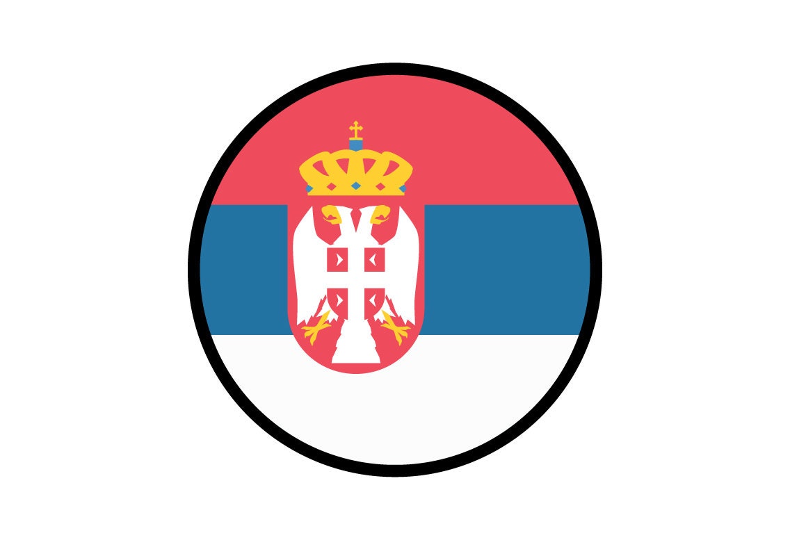 Serbia Flag Circle Sticker Decal