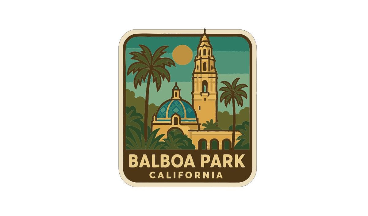 Balboa Park California Iron On Heat Transfer Vinyl HTV Die-Cut Symbolic Landmark