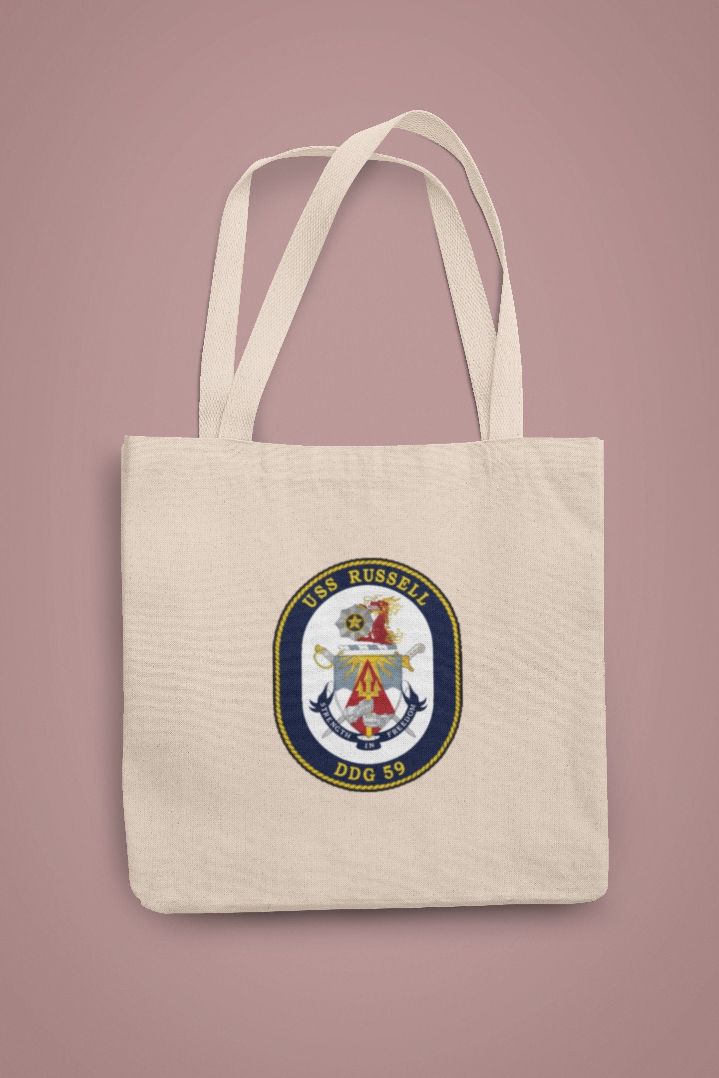 USS Russell DDG-59 Badge Iron On Heat Transfer Vinyl HTV Arleigh Burke Class Destroyer