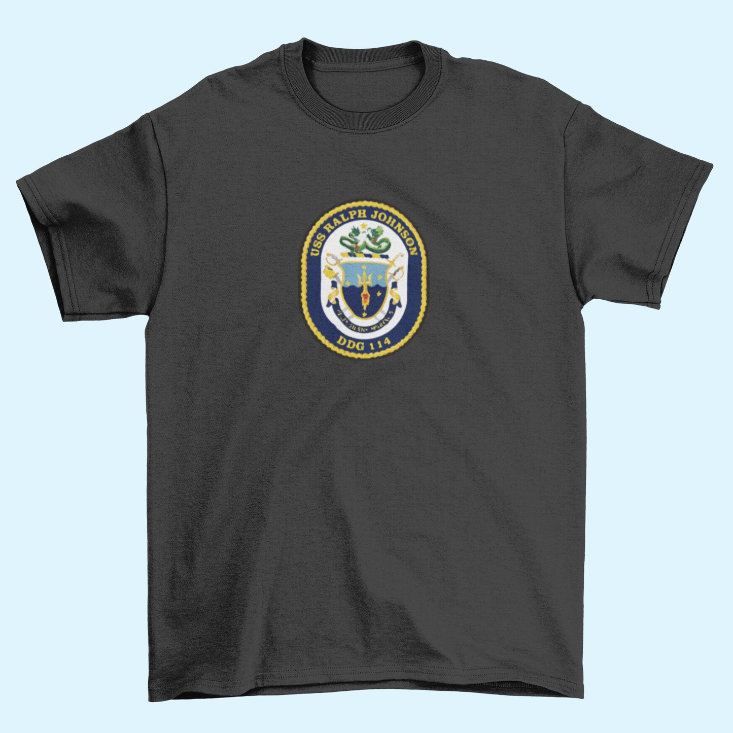 USS Ralph Johnson DDG-114 Badge Iron On Heat Transfer Vinyl HTV Arleigh Burke Class Destroyer