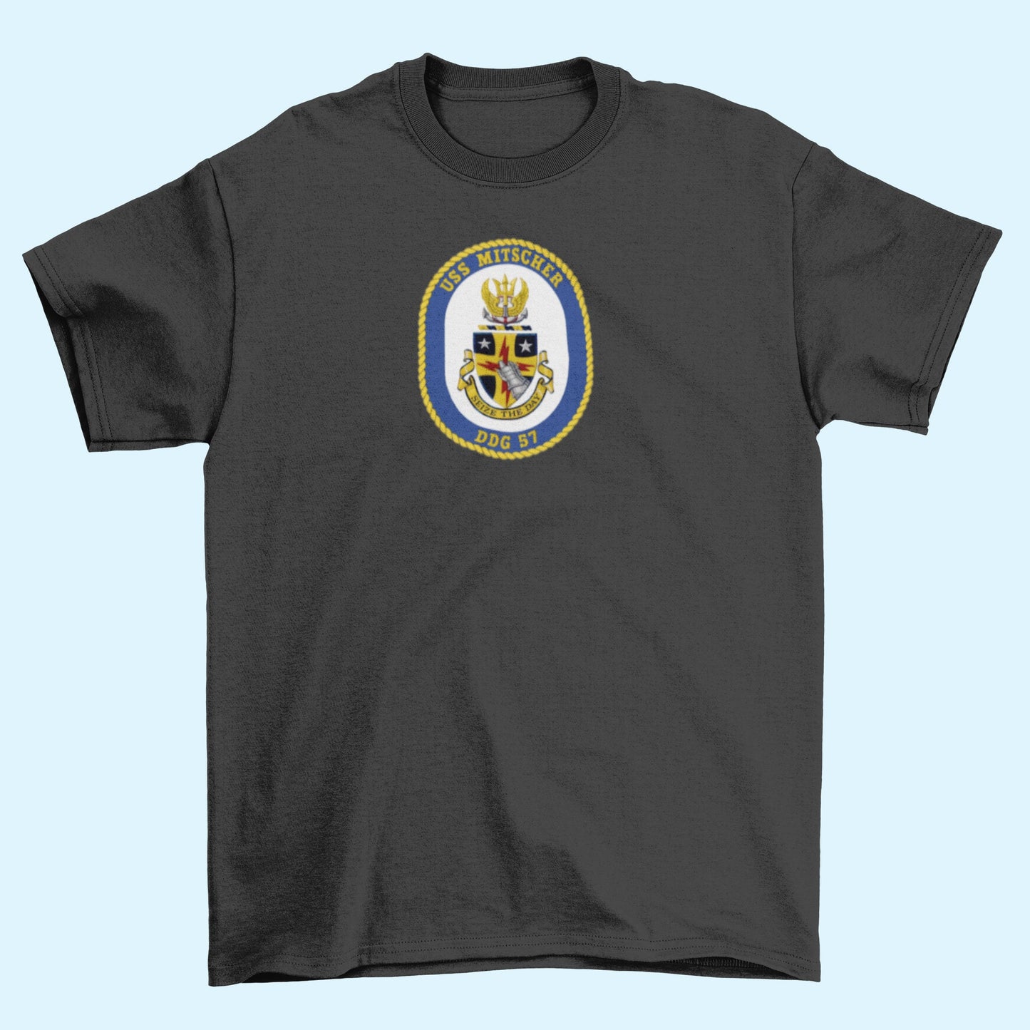 USS Mitscher DDG-57 Badge Iron On Heat Transfer Vinyl HTV Arleigh Burke Class Destroyer