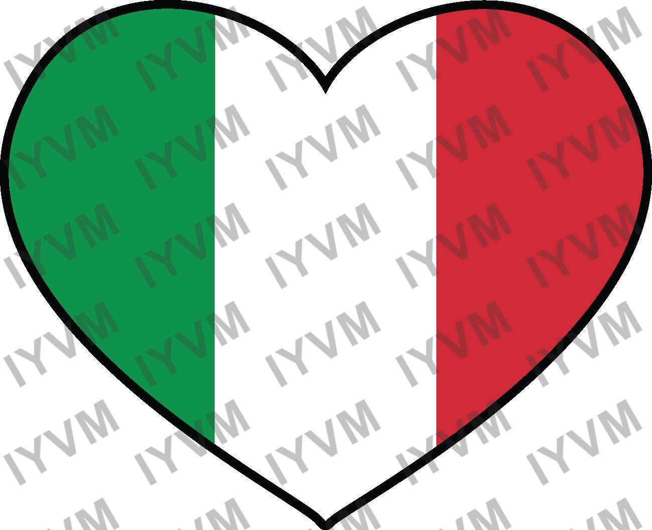 Italy Flag Heart Sticker Decal / Italian Republic / Republic of Italy / Rome /