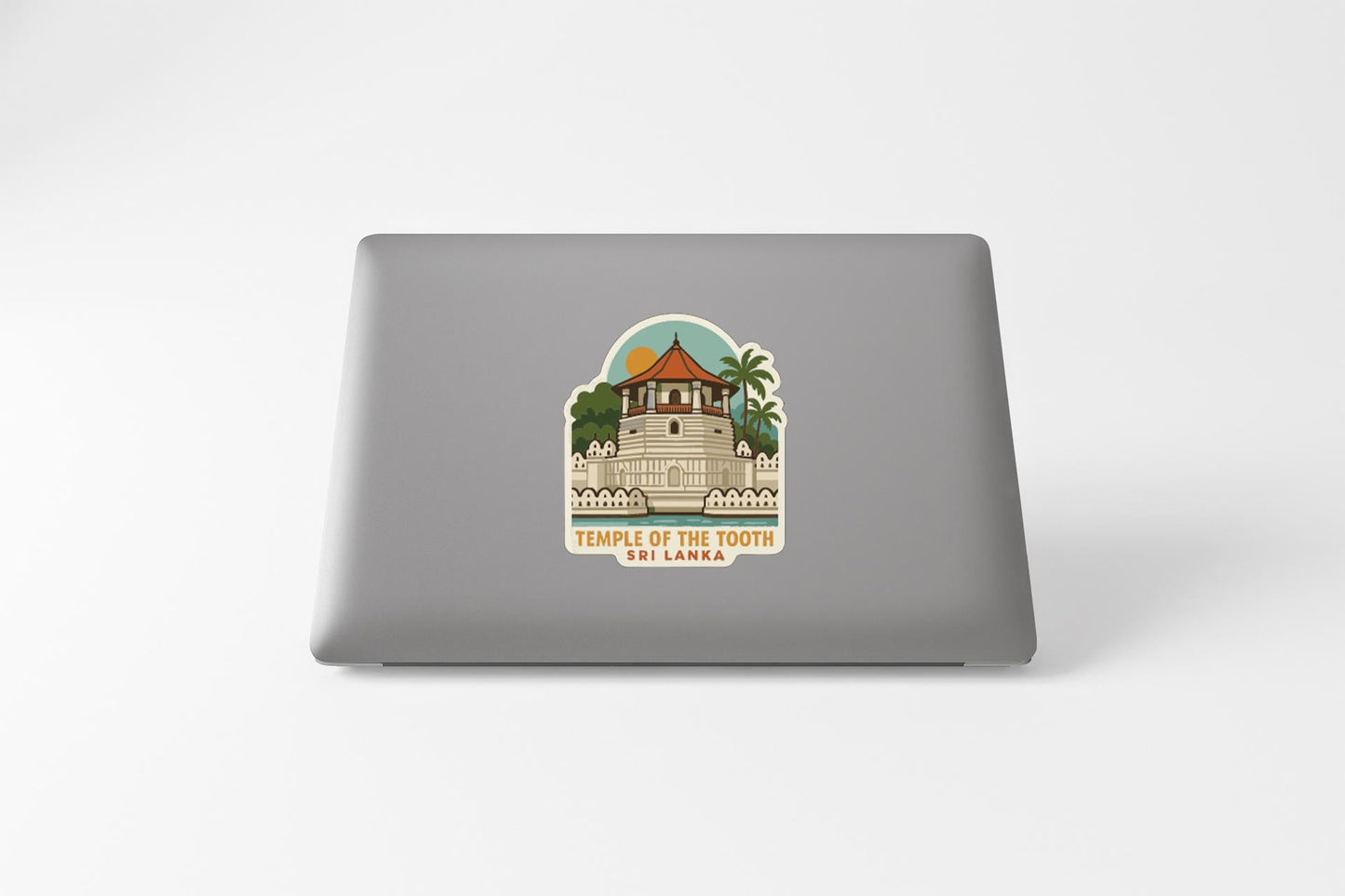 a sticker or decal of the Temple of the Tooth, a famous landmark in Sri Lanka.