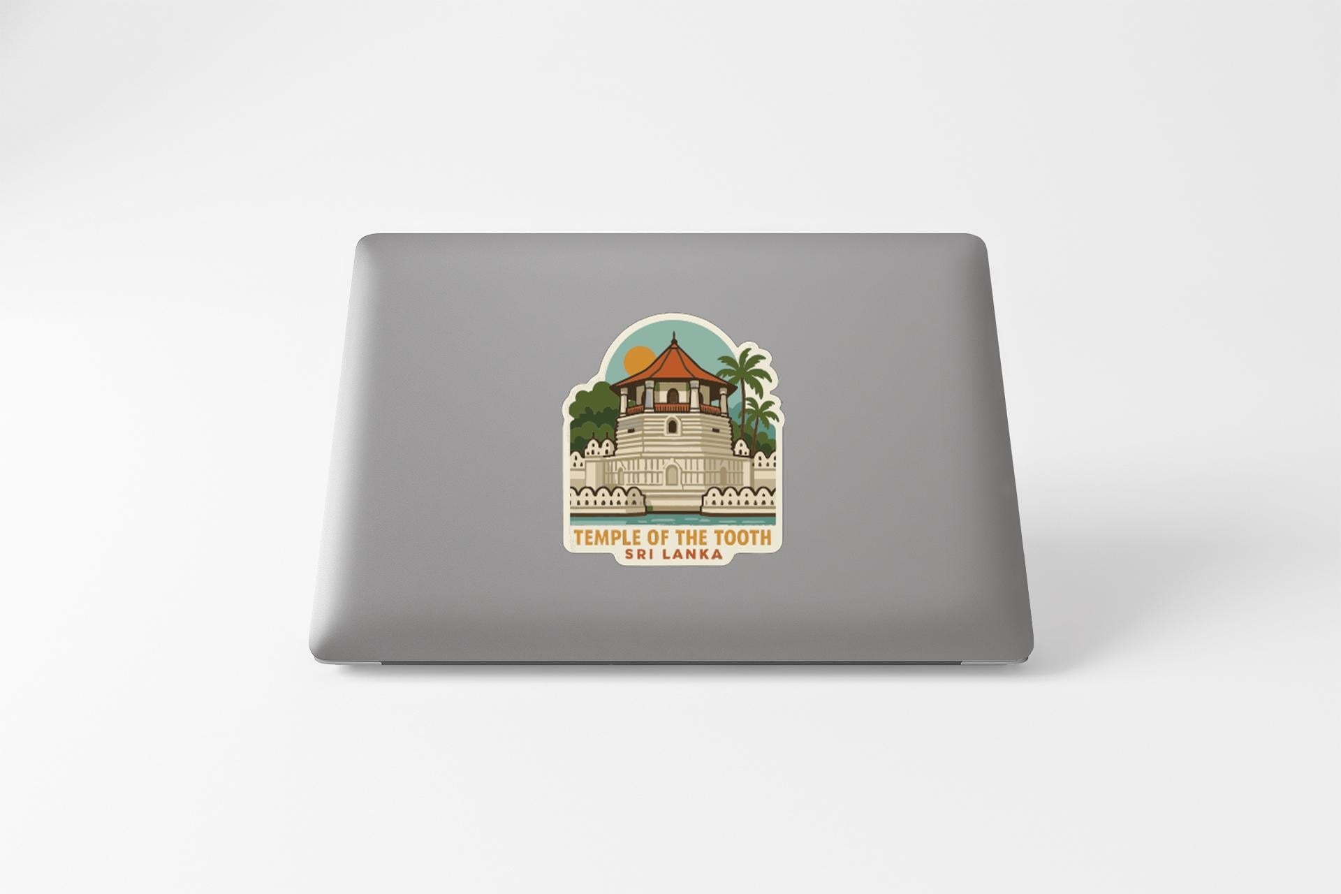a sticker or decal of the Temple of the Tooth, a famous landmark in Sri Lanka.
