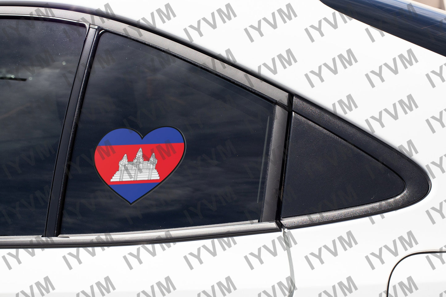 Cambodia Flag Heart Sticker Decal / Phnom Penh / Kampuchea / Kingdom of Cambodia