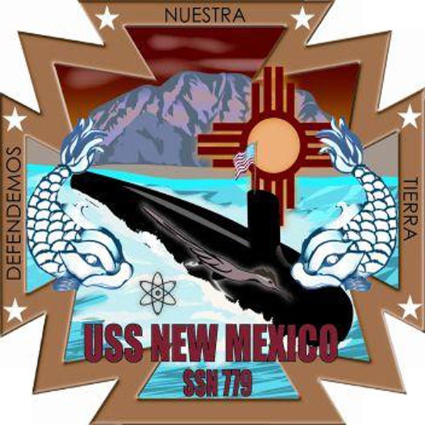 USS New Mexico SSN-779 Badge Iron On Heat Transfer Vinyl HTV Virginia Class Attack submarine