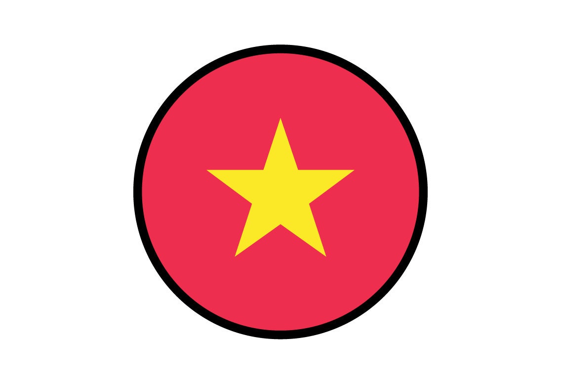 Vietnam Flag Circle Sticker Decal
