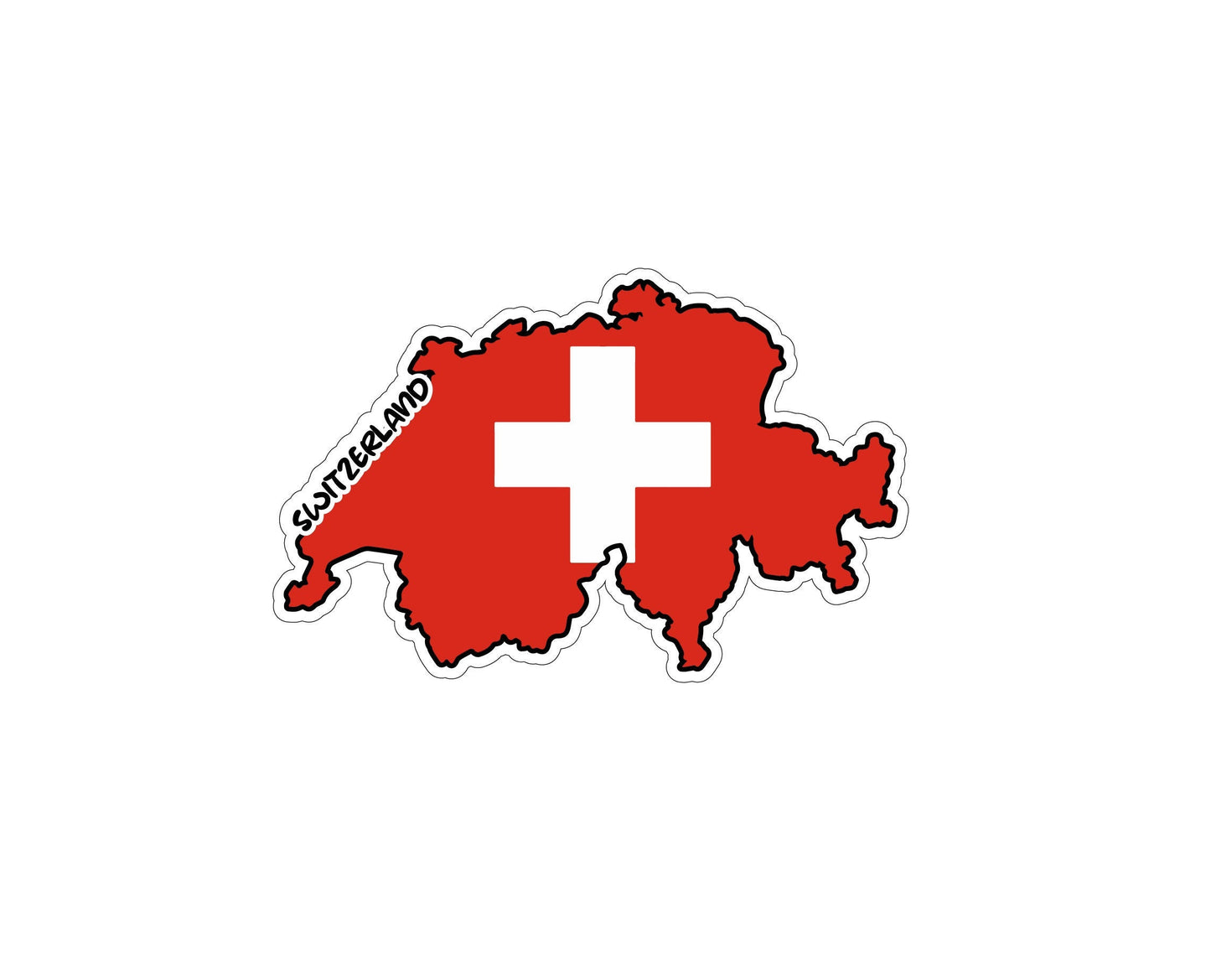 Switzerland Map Flag Sticker Decal