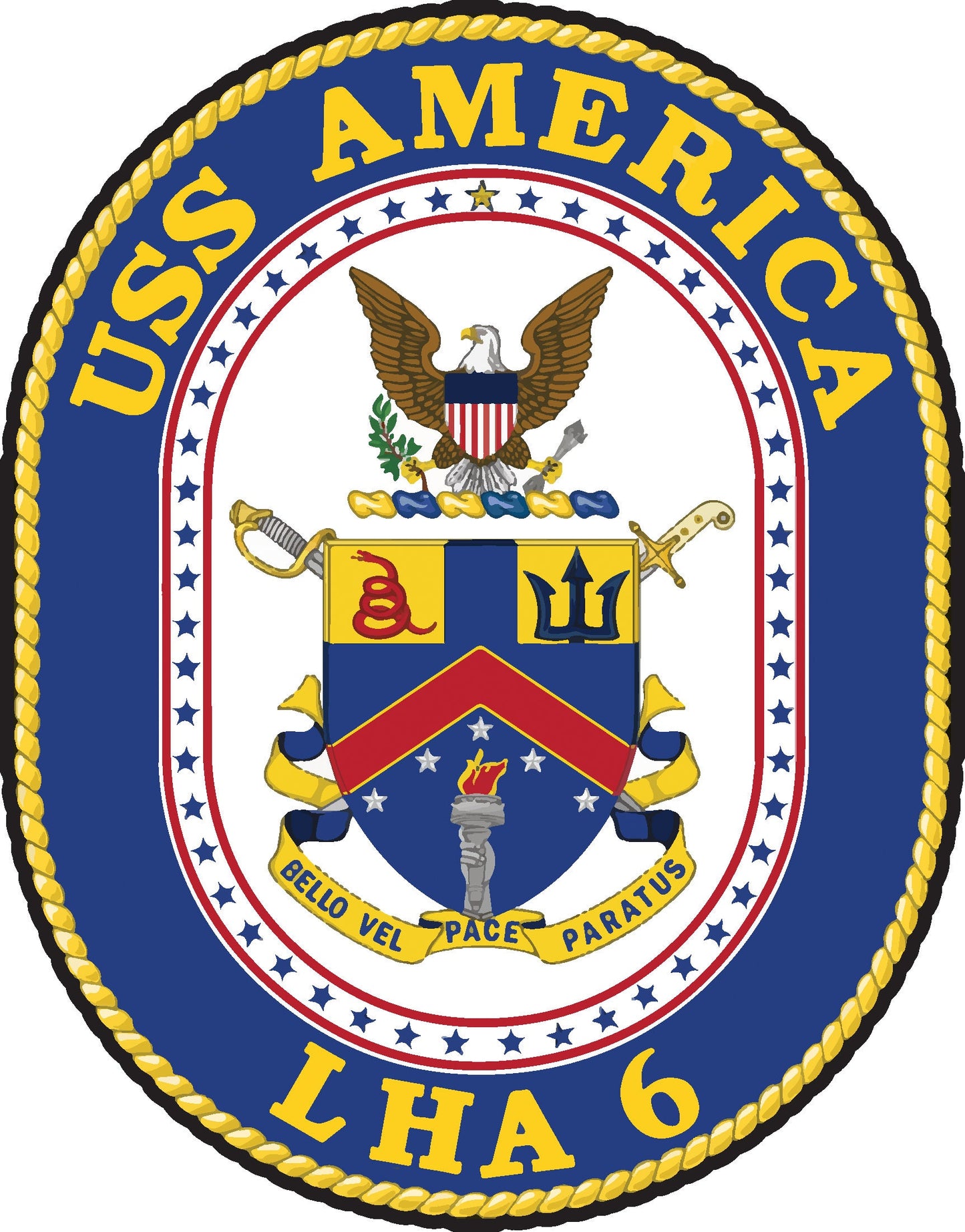 USS America LHA-6 Badge Iron On Heat Transfer Vinyl HTV America Class Amphibious Assault Ship