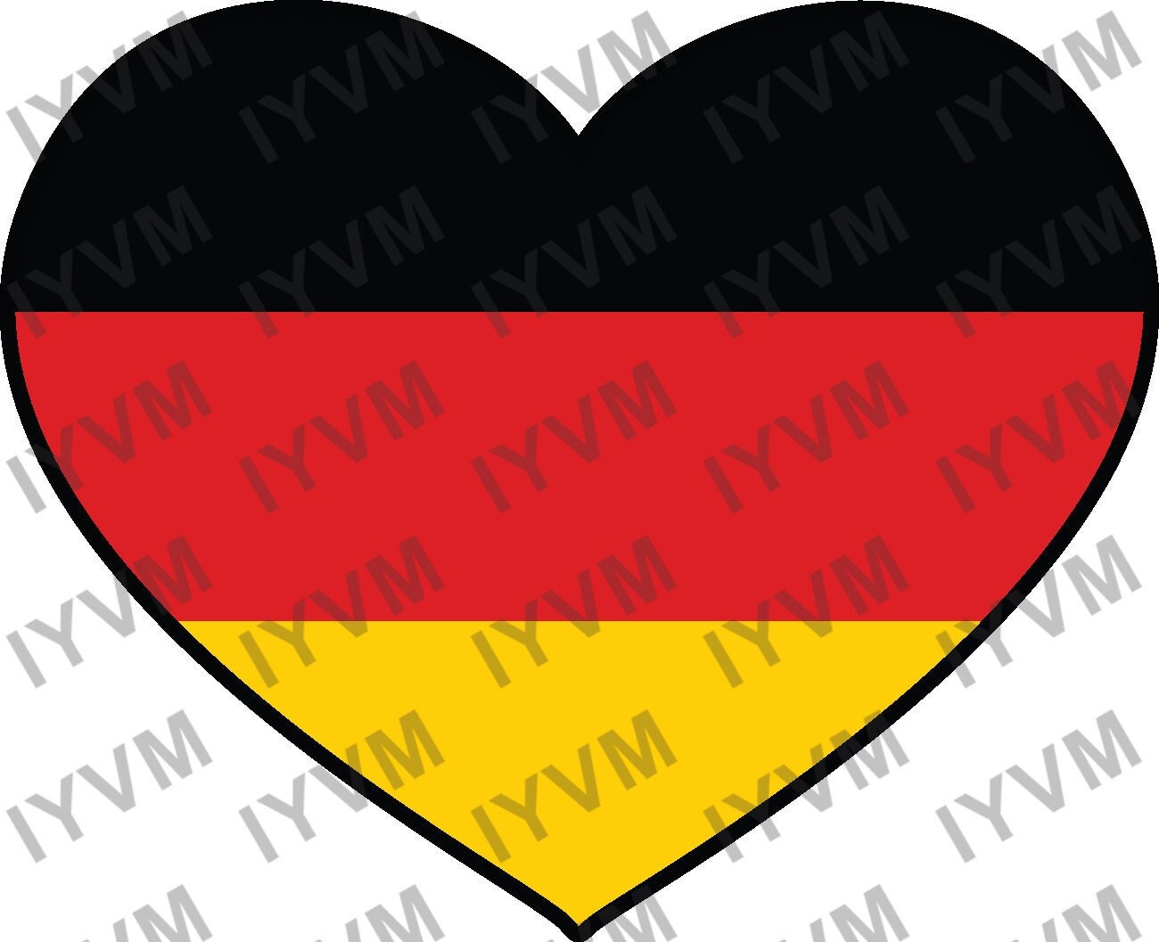 Germany Flag Heart Sticker Decal / Federal Republic of Germany / Berlin / German / Bundesrepublik Deutschland
