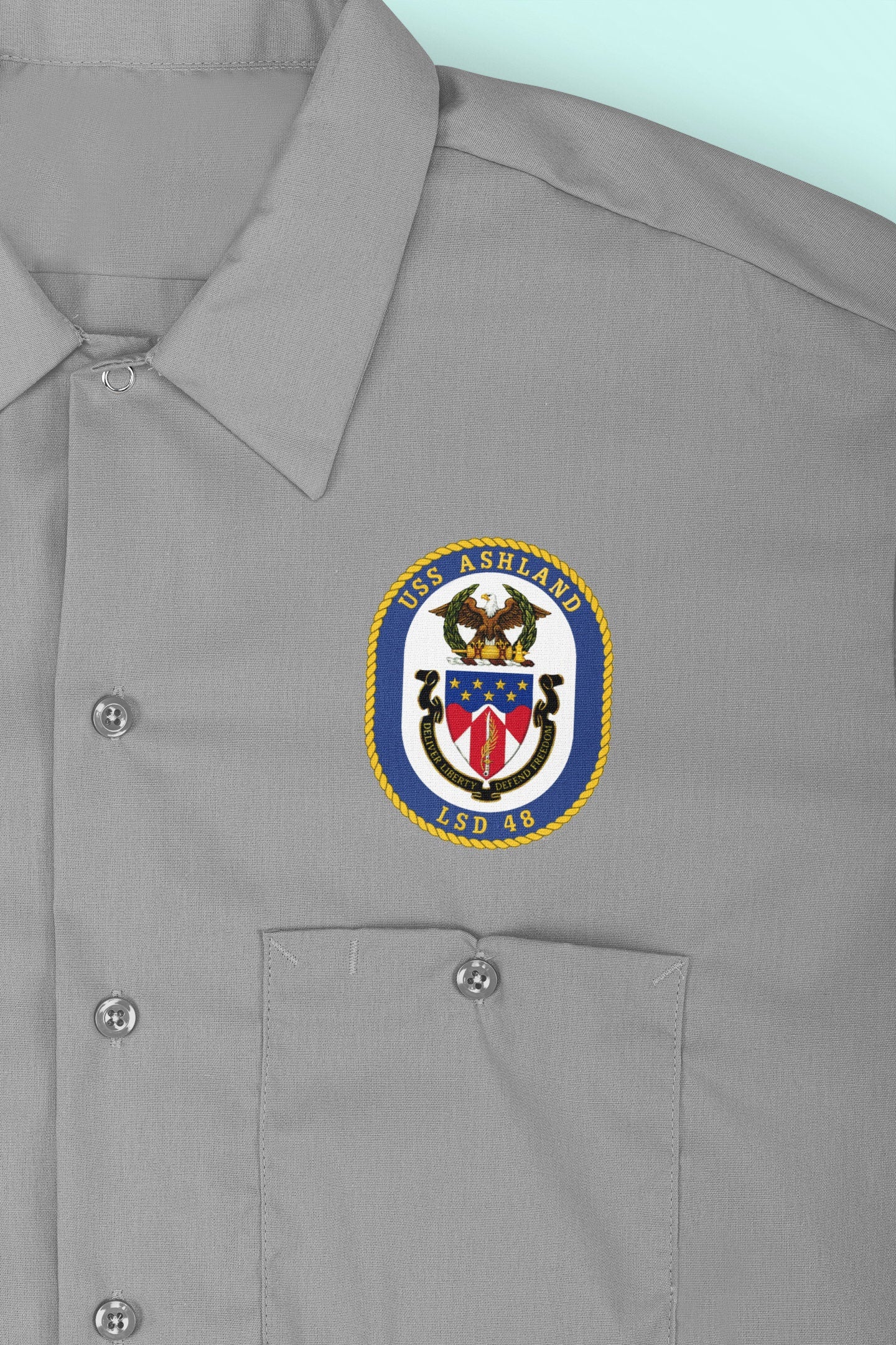 USS Ashland LSD-48 Badge Iron On Heat Transfer Vinyl HTV Whidbey Island Class Dock landing ship
