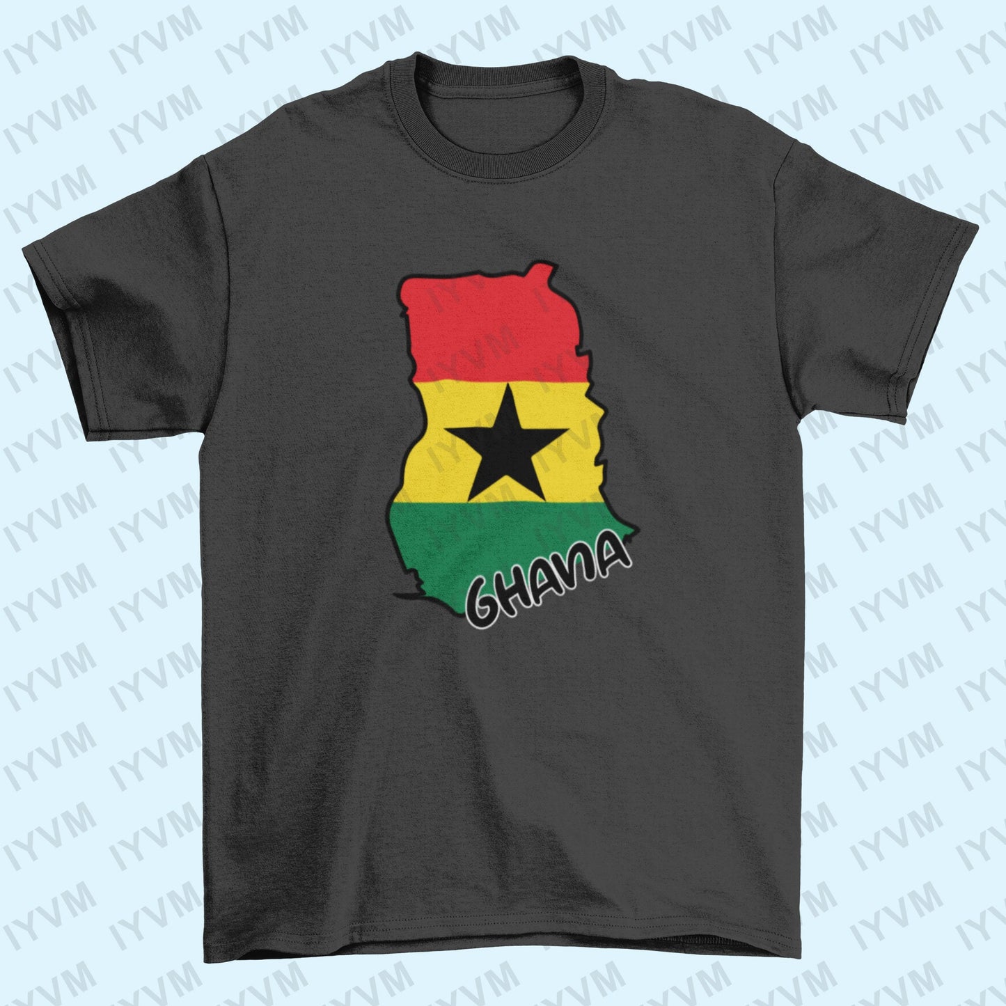 Ghana Map Iron On Heat Transfer Vinyl HTV / Republic of Ghana / Freedom and Justice / Accra / Ghanaian