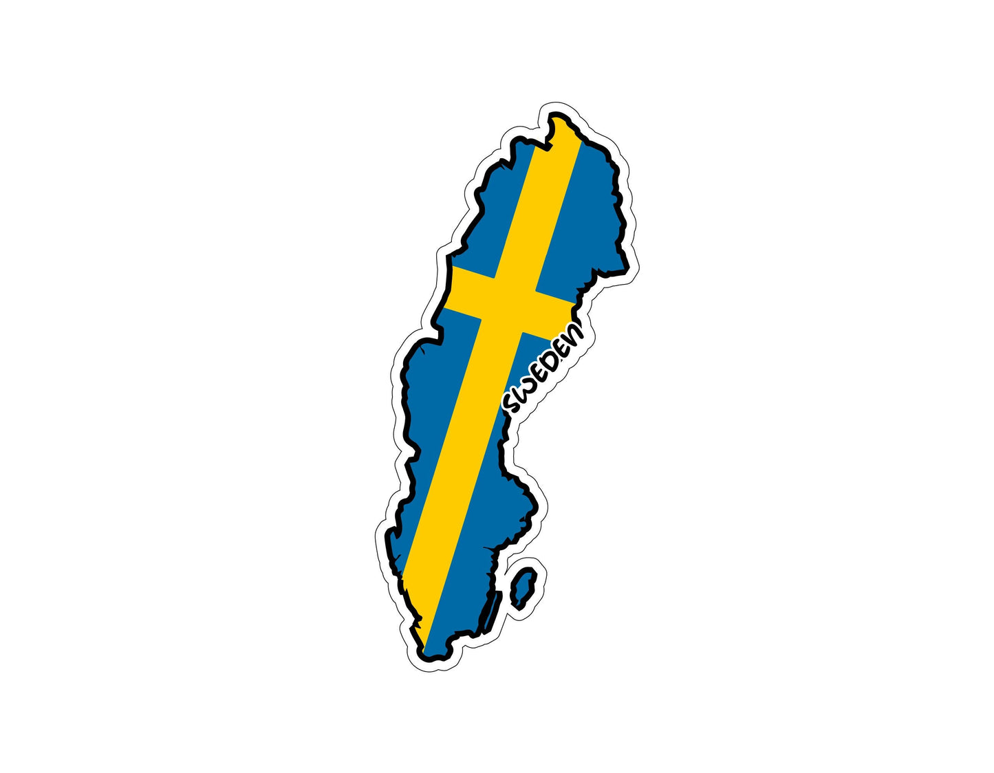 Sweden Map Flag Sticker Decal