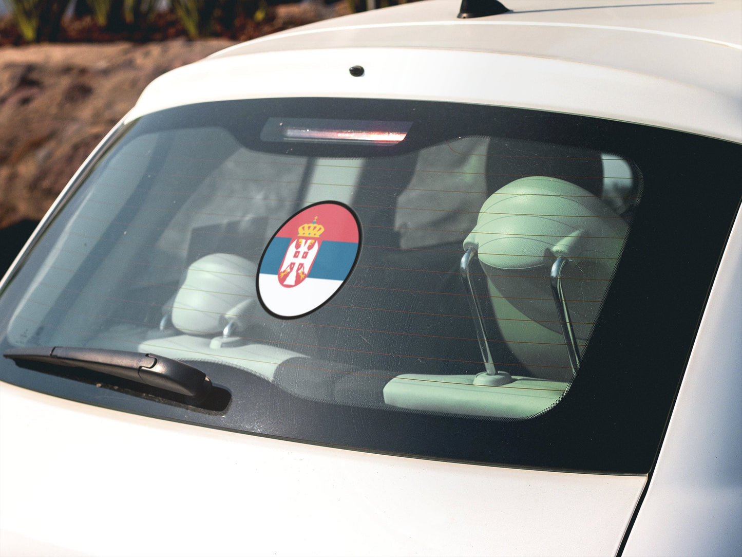 Serbia Flag Circle Sticker Decal