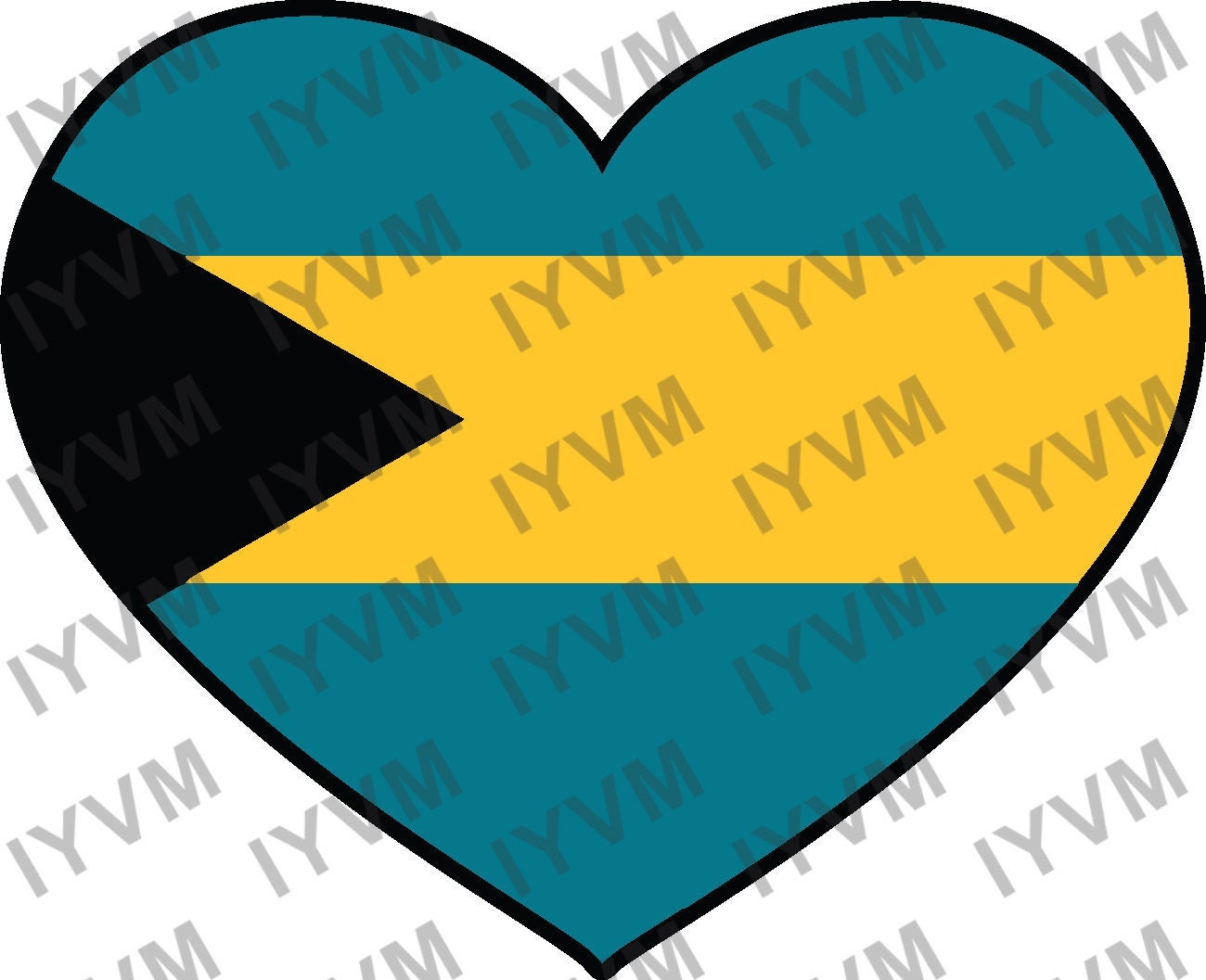 The Bahamas Flag Sticker Decal / Nassau / Commonwealth of The Bahamas / Bahamian