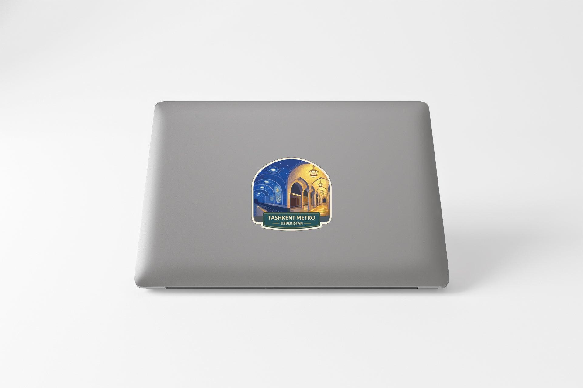 a sticker on the back of a laptop.