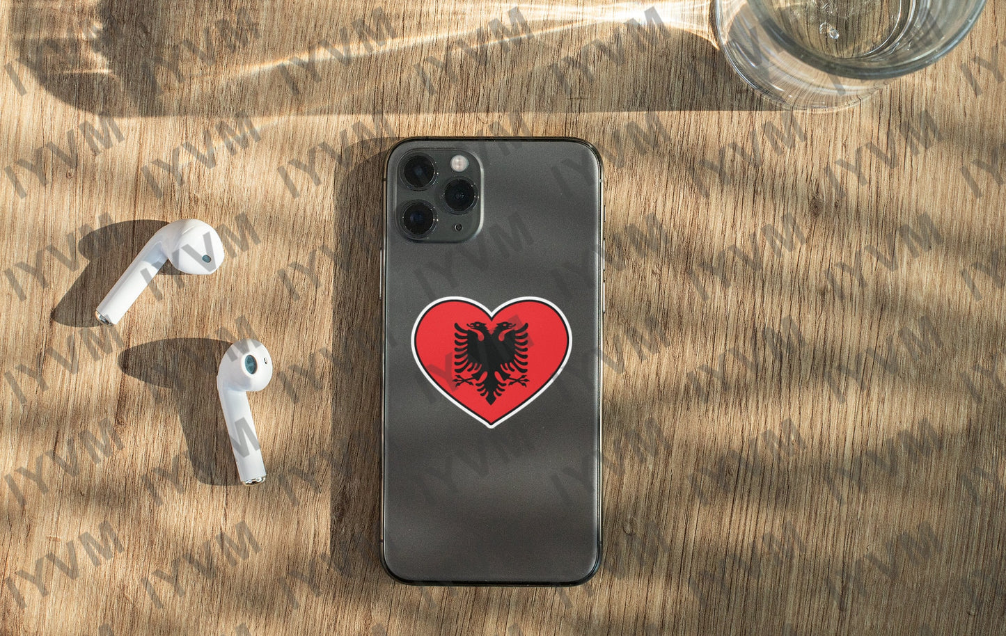 Albania Flag Heart Sticker Decal / Tirana / Ti Shqipëri, më jep nder, më jep emrin Shqipëtar / Albanian