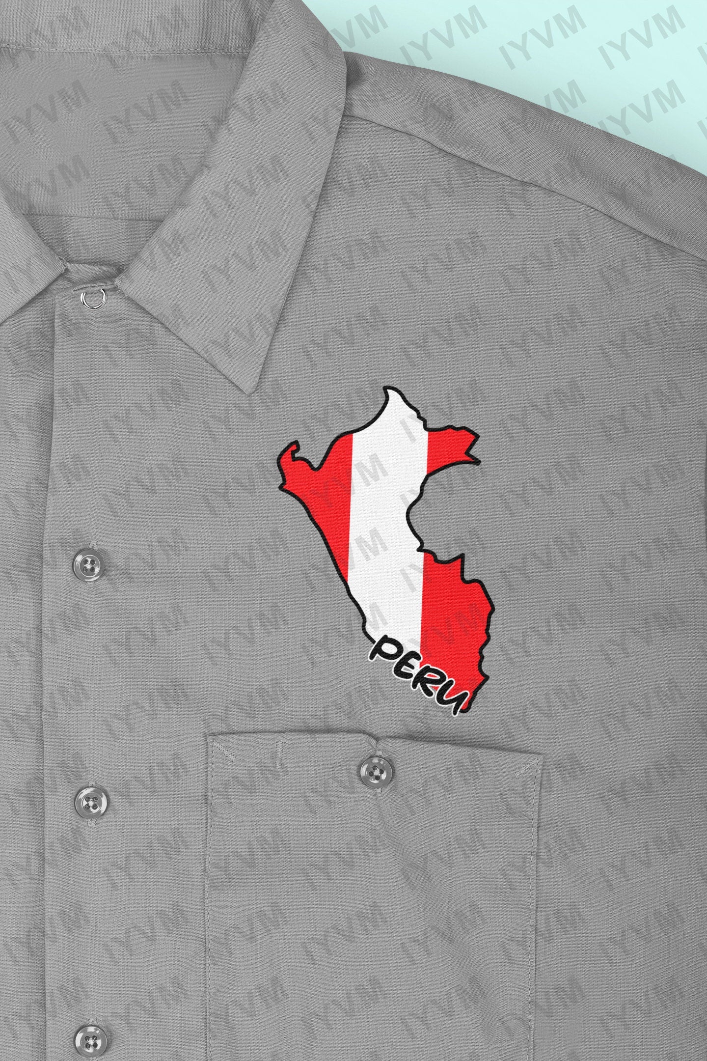 Peru Map Iron On Heat Transfer Vinyl HTV / Republic of Peru / República del Perú / Lima