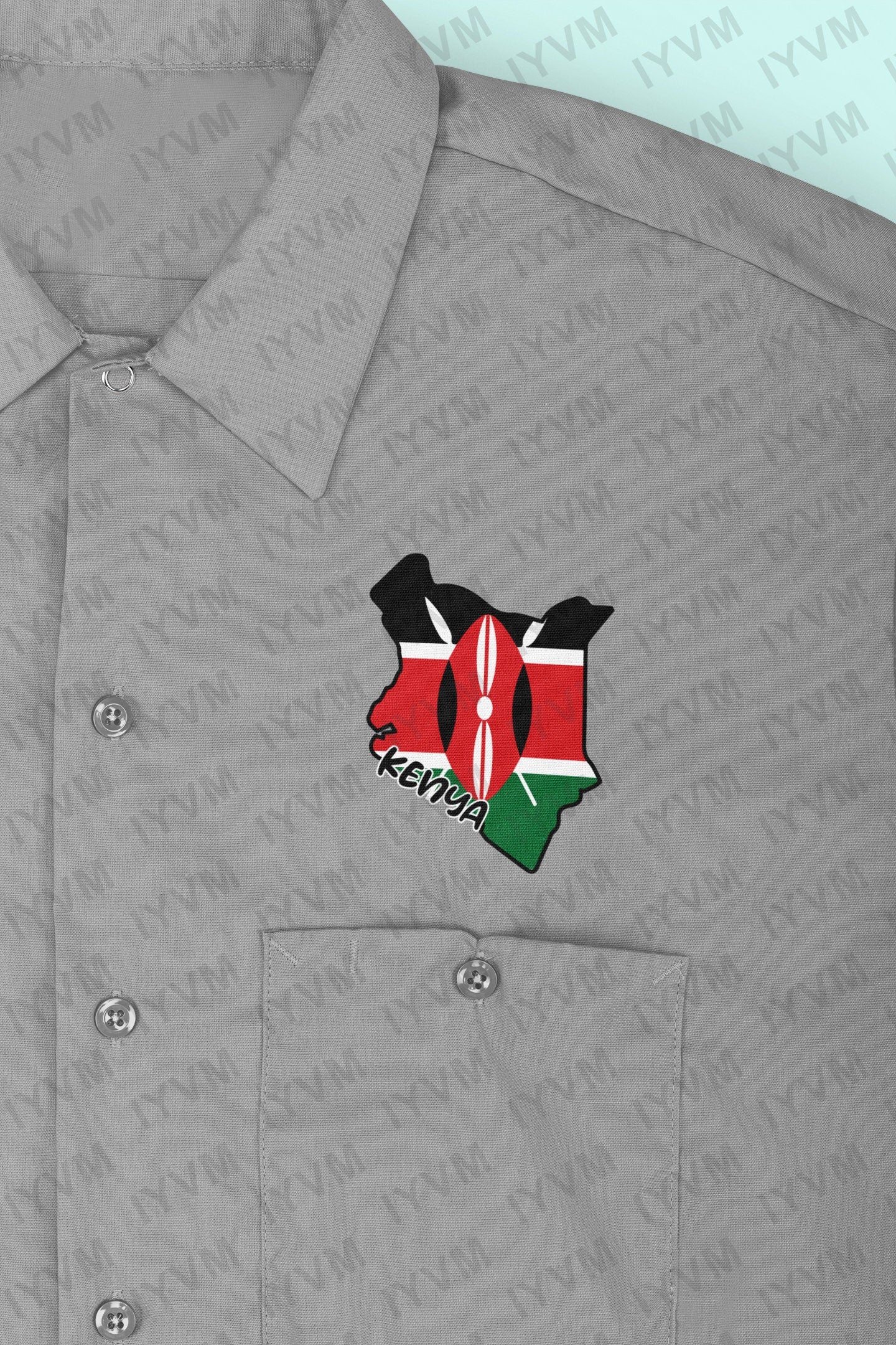Kenya Map Iron On Heat Transfer Vinyl HTV / Republic of Kenya / Harambee / Nairobi / Kenyan