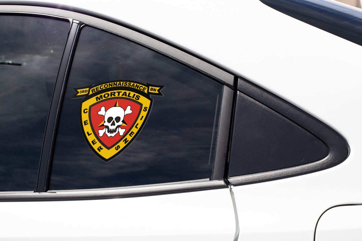 US Marine Corps Badge Sticker Decal  3rd Reconnaissance Battalion Mortalis Car Sticker Bumper Sticker for Car Emblem
